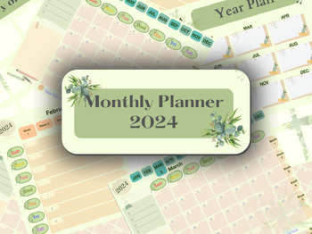 Preview of Digital Monthly Planner 2024 Template