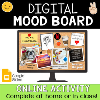 Preview of Digital Mood Board Virtual Art Activity in Google Slides Pandemic