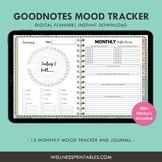 Digital Mood Tracker Planner Goodnotes + Stickers | Social