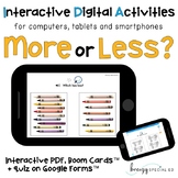 Digital ⋅ More or Less ⋅ Interactive PDF, Boom Cards, and 