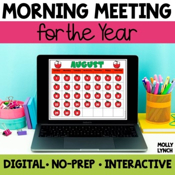 Preview of Digital Morning Meeting Activities: Digital Calendar, Math, Language, Daily Fact