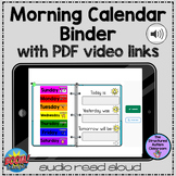 Digital Morning Meeting Calendar Binder Boom Cards for Spe