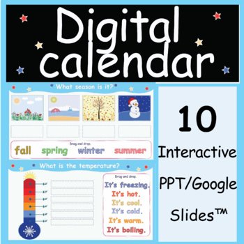 Preview of Digital Morning Meeting Calendar - Interactive Google Slides™