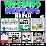 Digital Morning Meeting Slides March: Holiday, Share, Read