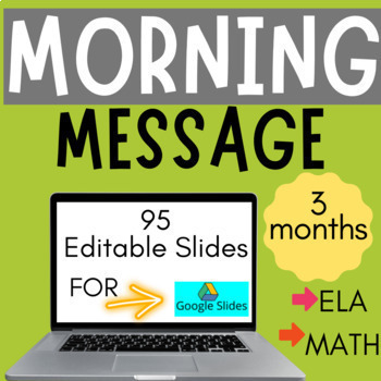 Preview of Digital Morning Meeting Message Template for Kindergarten ~ Editable