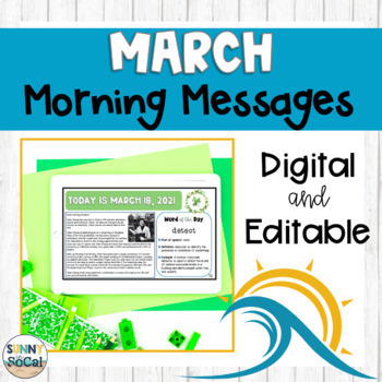 Preview of Digital Morning Meeting Messages for March