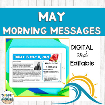 Preview of Digital Morning Meeting Messages for May