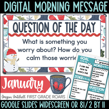 Preview of Digital Daily Morning Messages Google Slides January Morning Meeting