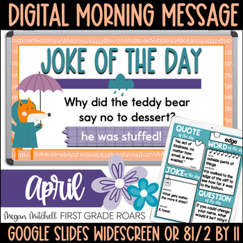 Preview of Digital Daily Morning Messages Google Slides April Morning Meeting