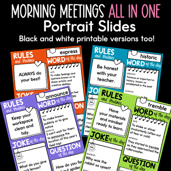 Digital Morning Meeting Slides | August September | Distance Learning ...
