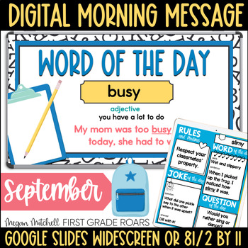 Preview of Digital Morning Meeting Slides September Google Slides