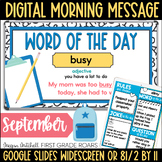 Digital Morning Meeting Slides September Google Slides