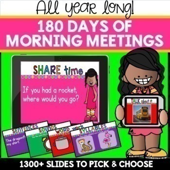 Preview of Digital Morning Meeting Slides Kindergarten Interactive Board 