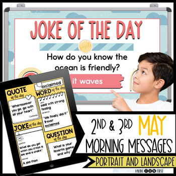 Preview of Morning Meeting Slides May Digital and Printable Morning Message Slides