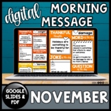 November Morning Meeting Slides | Digital Distance Learnin