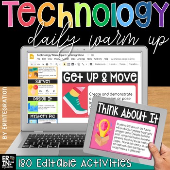 Preview of Technology Morning Meeting / Technology Daily Warm Up Questions (EDITABLE)