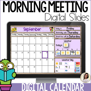 Preview of Digital Calendar Morning Meeting PowerPoint Template