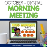 Digital Morning Meeting for 1st Grade - October- Distance 