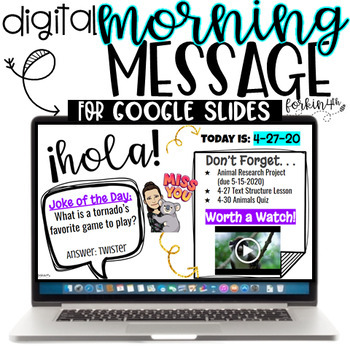 Preview of Digital Morning Message (for Google Slides™)