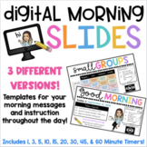 Digital Morning Slide Templates w/ Reminders & Editable Ti