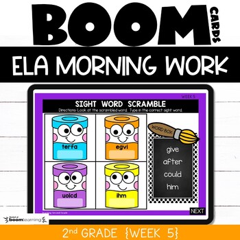 Preview of Digital Morning Work 2nd Grade ELA Boom Cards Week 5