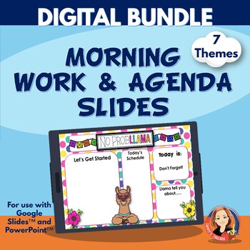 Preview of Digital Morning Meeting and Agenda Slides Bundle for Distance Learning