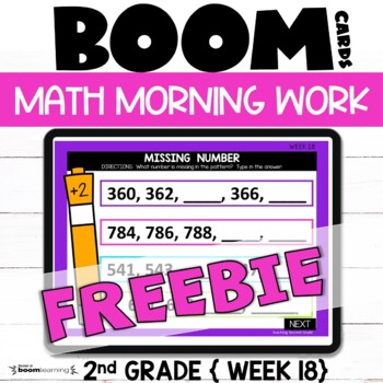 Preview of Digital Morning Work {math} for Boom Cards™  2nd Grade Week 18