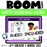 Digital Morning Work {math} for Boom Cards™  2nd Grade Week 24