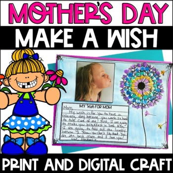 Preview of Mother's Day Craft and Mothers Day Writing Card Fingerprint Make a Wish
