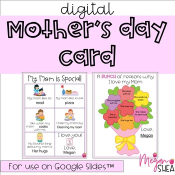 Preview of Digital Mothers Day Card for Distance Learning on Google