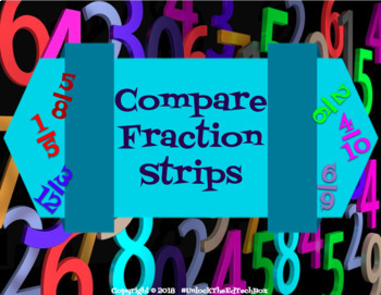 Preview of Digital Moveable Compare Fraction Strips Activity - Math Google Slides