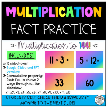 Preview of Digital Multiplication Fact Practice (to 144)