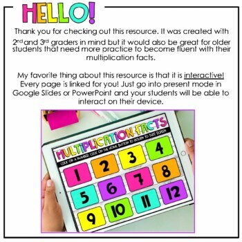 Multiplication Facts mini-games (+google slides version)