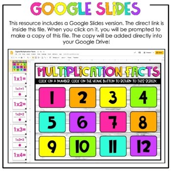Multiplication Facts mini-games (+google slides version)