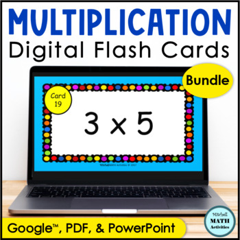 Preview of Digital Multiplication Flash Cards for Fact Fluency Practice BUNDLE
