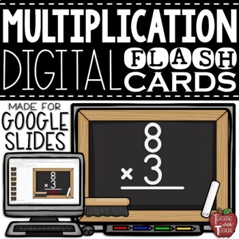 Preview of Digital Multiplication Flash Cards in Google Slides {Answers Included}