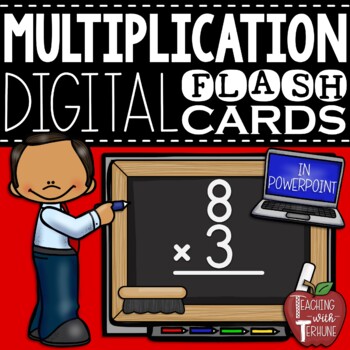 Preview of Digital Multiplication Flash Cards in PowerPoint {Answers Included}