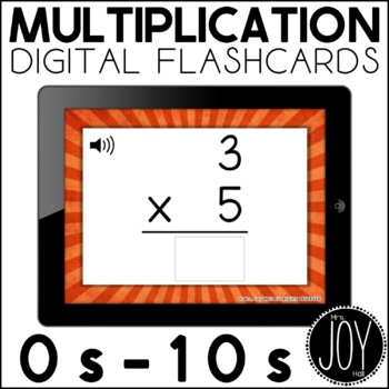 Preview of Digital Multiplication Flashcards 0 Through 10 | Distance Learning