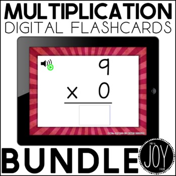 Preview of Digital Multiplication Flashcards BUNDLE | Distance Learning