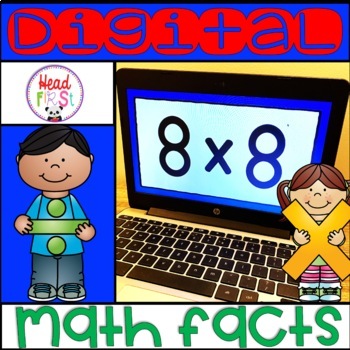 Preview of Digital Multiplication and Division Math Facts Flashcards for Google Slides