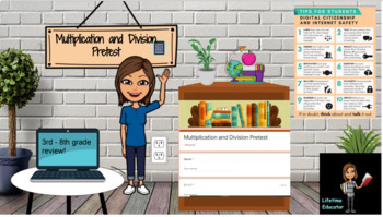 Preview of Digital Multiplication and Division Pretest/Review Distance Learning