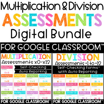 Preview of Digital Multiplication and Division Tests Bundle for Google Forms™