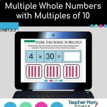 Preview of Digital Multiply Whole Numbers with Multiples of 10 {Google Slides} 3.NBT.A.3