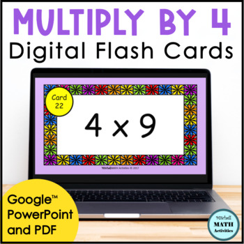 Preview of Digital Multiply by 4 Flash Cards for Multiplication Fact Fluency