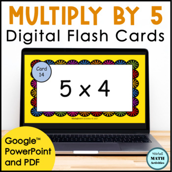 Preview of Digital Multiply by 5 Flash Cards for Multiplication Fact Fluency