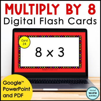 Preview of Digital Multiply by 8 Flash Cards for Multiplication Fact Fluency