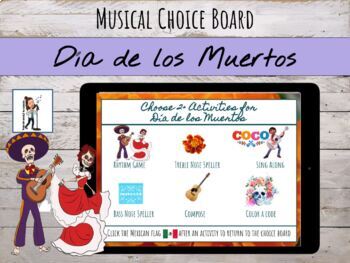 Preview of Digital Musical Choice Board | Dia de los Muertos on Google Slides