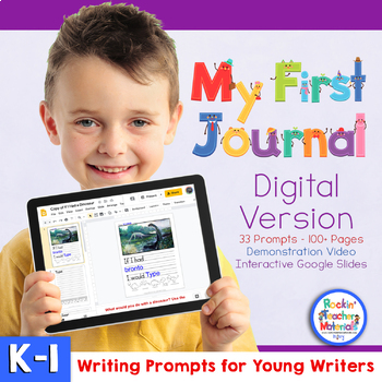 Preview of Digital My First Journal - Writing with Prompts & Pictures for K - 1st Grade