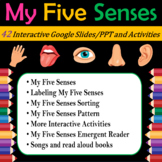 Digital My Five Senses Activities | Virtual Science Unit – 42 Google Slides/PPT
