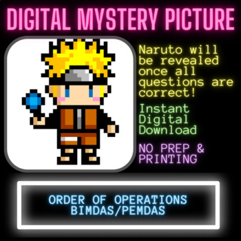 Preview of Digital Mystery Picture (Naruto) - Triangular and Square Numbers